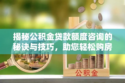 大村揭秘公积金贷款额度咨询的秘诀与技巧，助您轻松购房！