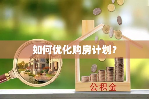 大村如何优化购房计划？