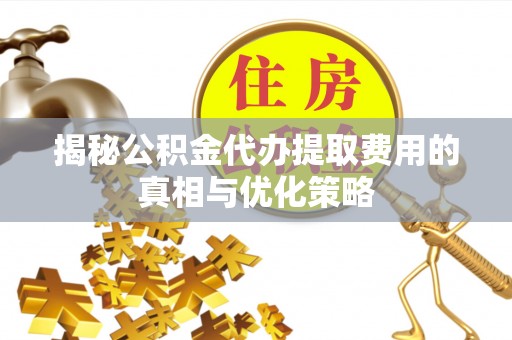 大村揭秘公积金代办提取费用的真相与优化策略